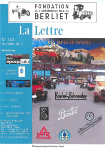 Extrait de La Lettre #184 de décembre 2017, revue de la Fondation de l'automobile Marius Berliet